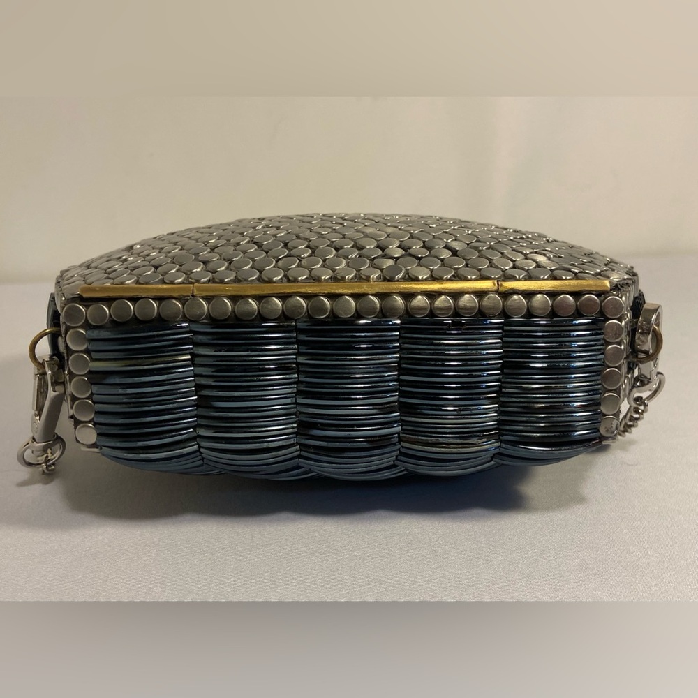 🔥SALE Ramla ~ Gorgeous Artisan Handcrafted Bag Silver Blue Black & Brass Tones ✨ - Picture 11 of 15